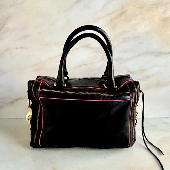 Rebecca Minkoff Black and Pink Shoulder Bag - Picture 7 of 16